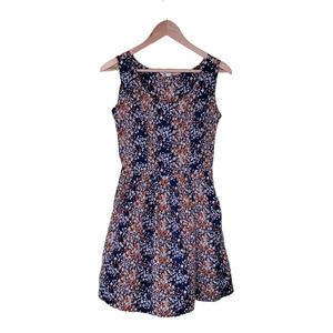 Yumi navy blue floral dress size 6 sleeveless